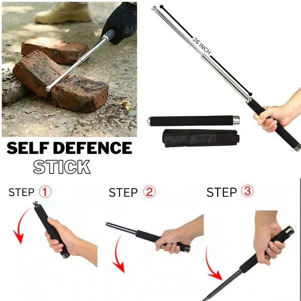 Tresso Self Defence Tactical Rod (Heavy Metal and Extendable)